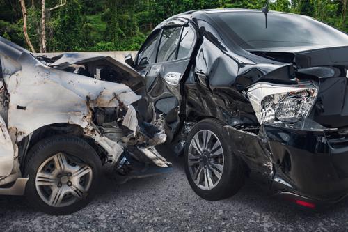 A T-bone car accident picture provided by a Miami car accident lawyer.