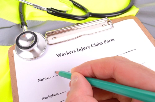 Workplace injury report form representing Florida workers’ compensation