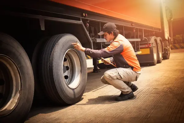 Underride guard on a commercial truck trailer